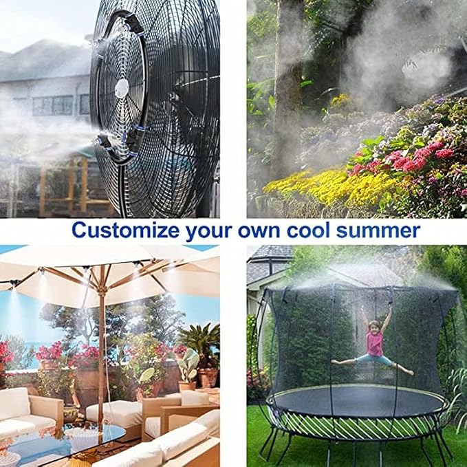 Landgarden Outdoor Misting Cooling System,Misting Line,Brass Mist Nozzles for Patio Garden Greenhouse