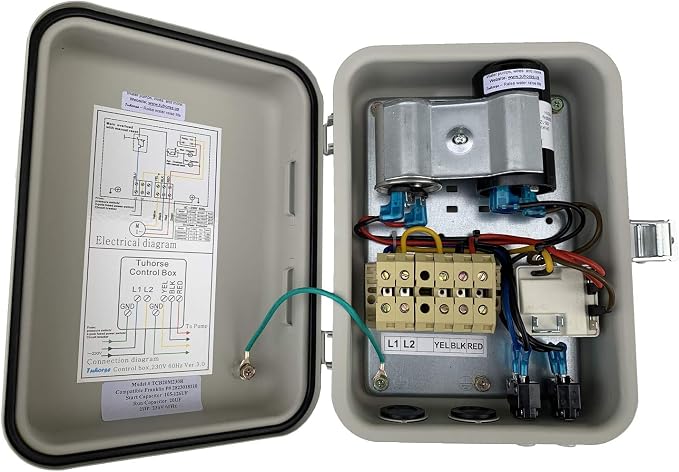 2HP Control Box for Deep Well Pump. Compatible Replacement for Franklin Part# 2823018110