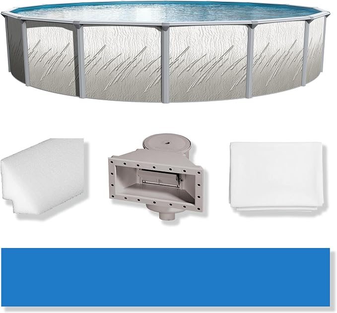 Puri Tech 15'x52 Lakeview Above Ground Swimming Pool Set with Liner, Skimmer, Liner Pad, and Pool Cove for Replacement Backyard Swimming Pool Setup