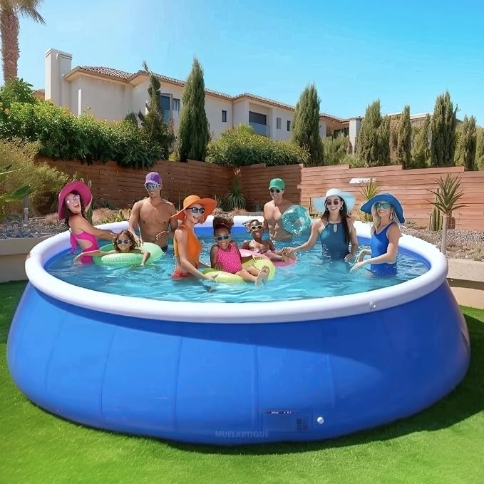 12FT Inflatable Swimming Pool for Adults & Kids – Large Family Above Ground Pool for Backyard, Easy Setup Outdoor Garden Pool for Summer Water Fun & Relaxation