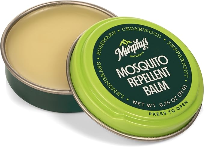 Murphy's Naturals Mosquito Repellent Balm, Plant-Based, 0.75 oz (Pack of 1) | Formulated with cedarwood, lemongrass & rosemary oils; DEET-free*, repels mosquitoes up to 2 hrs & ticks 1 hr; travel-size