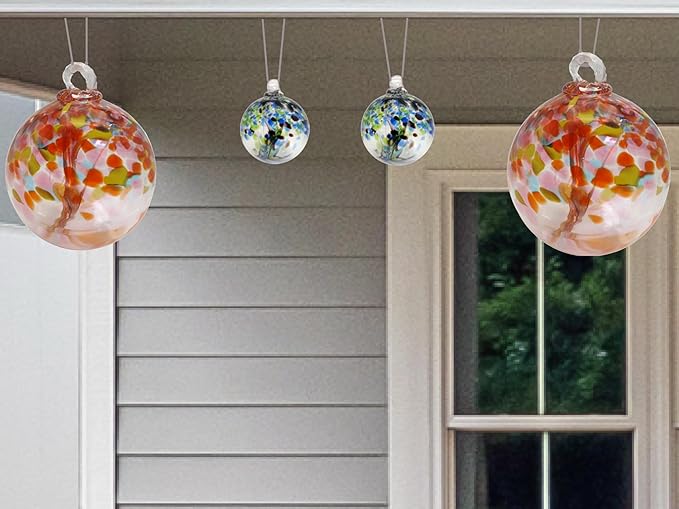 Dale Tiffany Hand Blown Glass, 6" Diameter Eden, Tree of Life Collection, Witch Globe Hanging Garden Indoor/Outdoor Decorative Ornament Gazing Ball