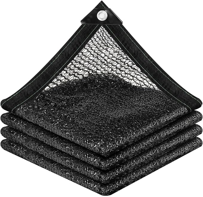 vensovo 30% Sunblock Shade Cloth Net Black Resistant - 10x25 Ft Garden Shade Mesh for Plant Cover, Greenhouse, Chicken Coop, Kennels, Tomatoes Plants