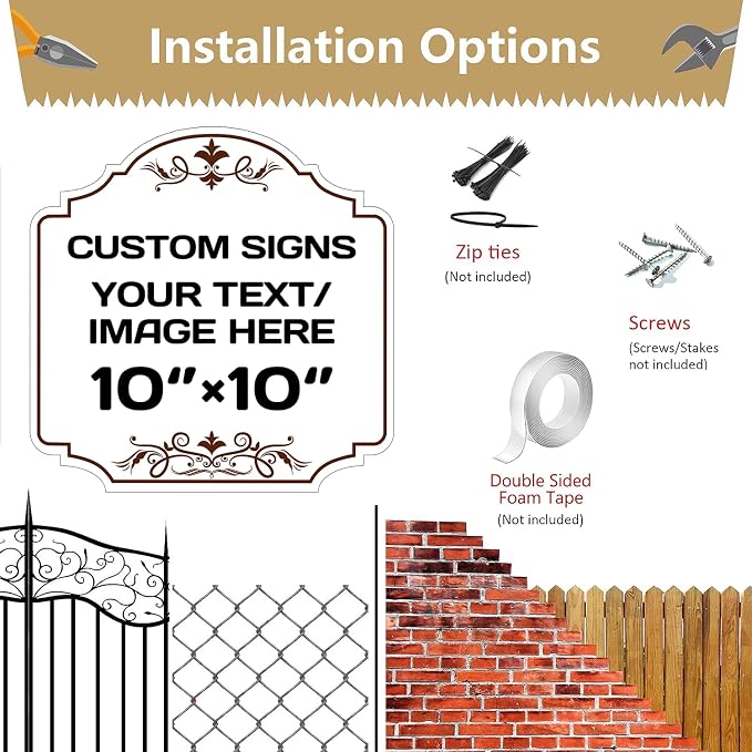 Custom Indoor/Outdoor Decorative Sign,Aluminum Weatherproof Metal Sign Multiple Sizes Personalized Text And picture Here,hazard sign,garden sign,custom door sign,Customised business signs