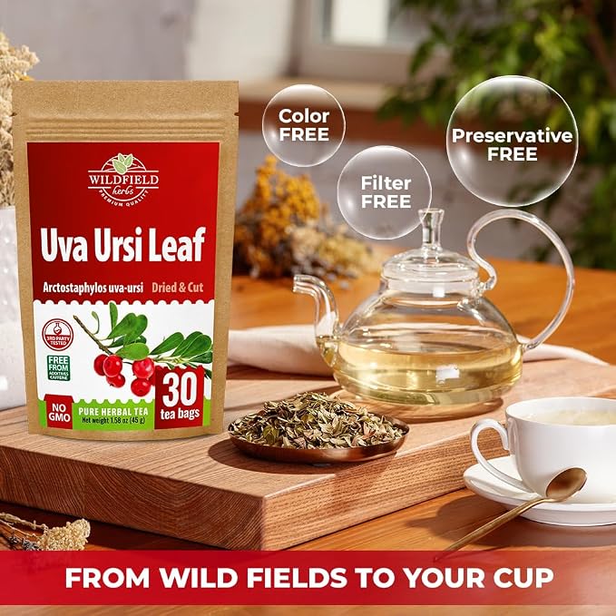 30 Bags Uva Ursi Leaf Uva Ursi Tea Herbal (Arctostaphylos Uva-Ursi) - 30 Count 1.5g Tea Bags Ursa Bag Uva-Ursi Herb Arctostaphylos Uva-Ursi