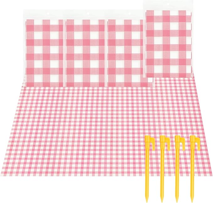 4 Pcs Disposable Outdoor Picnic Blankets 70.9''x70.9'' Portable Pocket Blanket Foldable Waterproof Picnic Mats Sandproof Beach Blanket with Ground Spikes for Beach Travel Hiking Camping