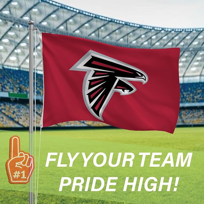 NFL Atlanta Falcons 3 x 5 Outdoor Durable House Flag with Grommets | Sport Team Flag & Banner | Indoor Wall Decoration for Room