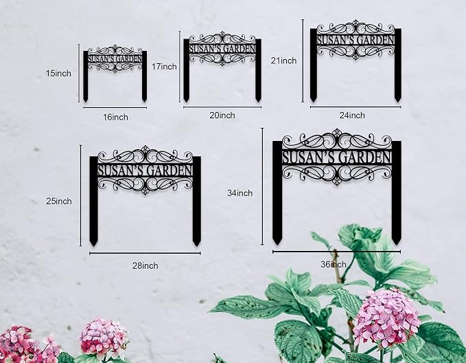 Custom Metal Garden Sign, Metal Garden Stake Sign, Personalized Metal Garden Sign, Garden Signs Decorative Outdoor