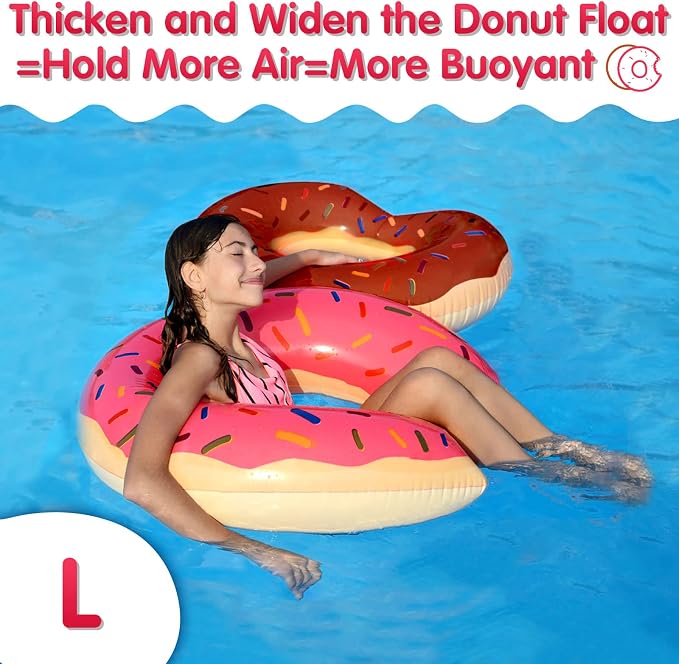 DMAR Donut Pool Float - Donut Tube & Ring for Beach & Pool