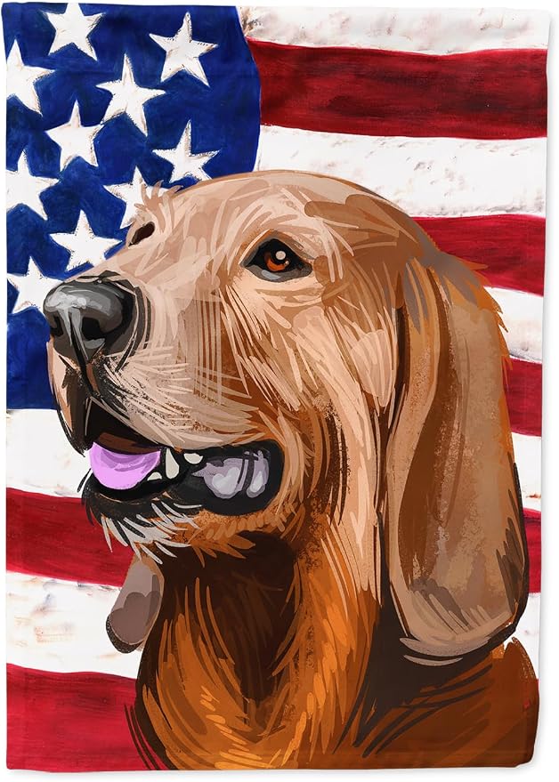 Caroline's Treasures CK6698CHF Segugio Italiano Dog American Flag House Flag Large Porch Sleeve Pole Decorative Outside Yard Banner Artwork Wall Hanging, Polyester, House Size, Multicolor