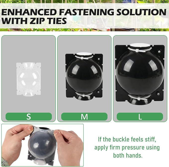 Tree Root Growing Box, Air Layering Pods Propagation Kit, Reusable Half Transparent Plants Asexual Reproduction Grafting Ball with Zip Ties for Fast Propagation Plants (6pcs Small + 6pcs Meidum)