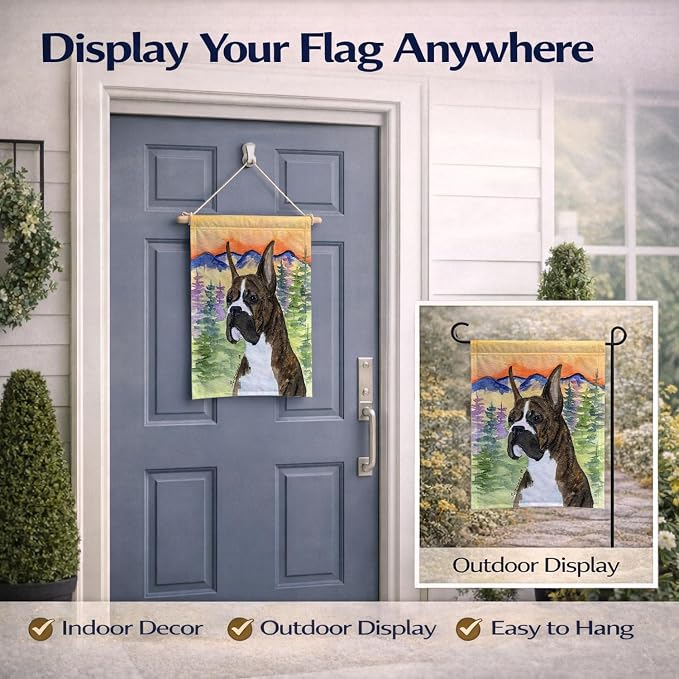 Caroline's Treasures SS8199GF Boxer Garden Flag Mailbox Flag Decorative Yard Flag Banner Outside Patio Artwork Yard Flower Beds, Garden Size, Multicolor