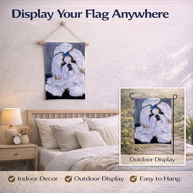 Caroline's Treasures SS8685GF Shih Tzu Garden Flag Mailbox Flag Decorative Yard Flag Banner Outside Patio Artwork Yard Flower Beds, Garden Size, Multicolor