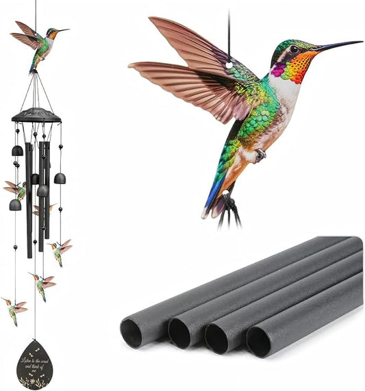 Hummingbird Wind Chimes Outdoor Durable Metal Windchimes Garden Patio Decor | Hummingbirds Gifts for Women/Men, Garden/Yard Decor, Memorial/Birthday Gifts for Grandma/Mom, Birds Chimes for Outside