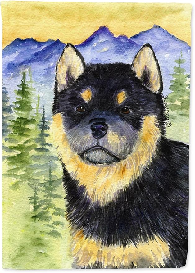 Caroline's Treasures SS8274GF Shiba Inu Garden Flag Mailbox Flag Decorative Yard Flag Banner Outside Patio Artwork Yard Flower Beds, Garden Size, Multicolor