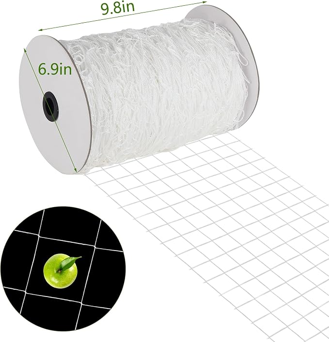 Toolazy Trellis Netting 5 x 350 ft - Heavy Duty Nylon Garden Netting with 6 Inch Mesh, Soft Plant Support Net for Tomatoes, Cucumbers, Peas, Vine Climbing Vegetables, Indoor Outdoor Greenhouse