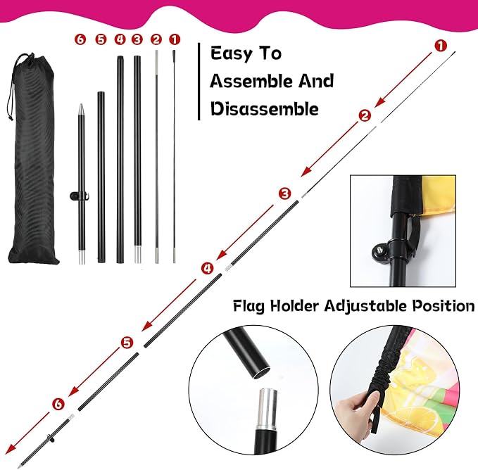 2 Sets Lemonade Feather Flag for Business Advertising 7 FT Summer Lemonade Swooper Flag Sign with Pole Ground Stake Portable Bag Windless Welcome Open Banner for Outside Garden Business Store (Pink)