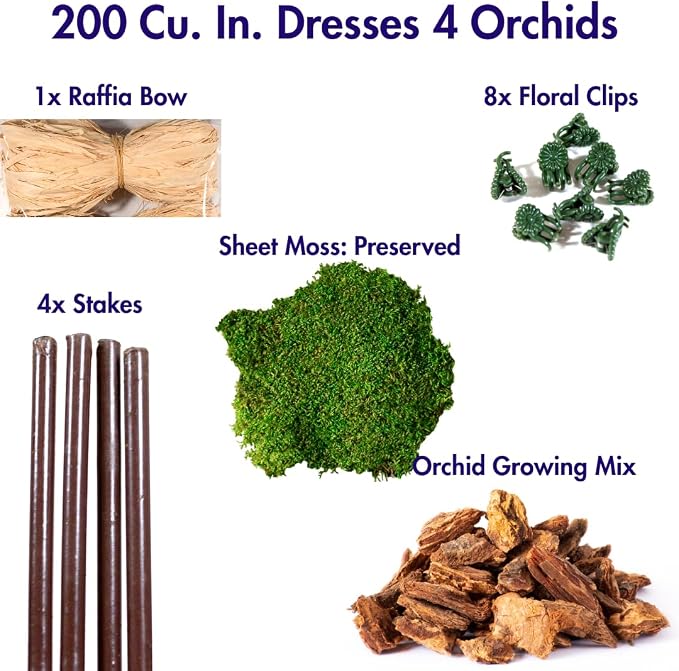 Super Moss (90510) Orchid Potting Kit, 8oz, Fresh Green, 200 in3 Box (Appx. 8oz)