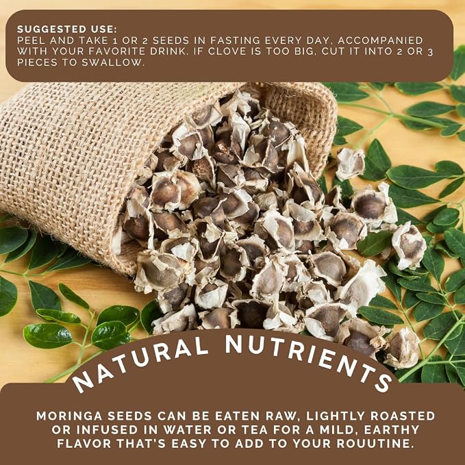 Green Royalty Moringa Seeds (350 + Count) – 100% Natural Non-GMO Herbal Seeds – Nutrient-Rich Superfood for Daily Balance – Sugar Free, Caffeine Free, Gluten Free – 2-Month Supply