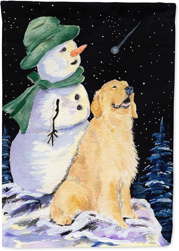 Caroline's Treasures SS8577GF Golden Retriever Garden Flag Mailbox Flag Decorative Yard Flag Banner Outside Patio Artwork Yard Flower Beds, Garden Size, Multicolor