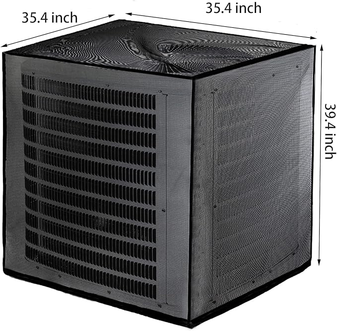 Nicunom Air Conditioner Cover, All Seasons Full Mesh AC Cover for Outside Unit Adjustable Outdoor AC Defender Covers Protect from Clogging of Debris, 35.4"x35.4"x39.4"