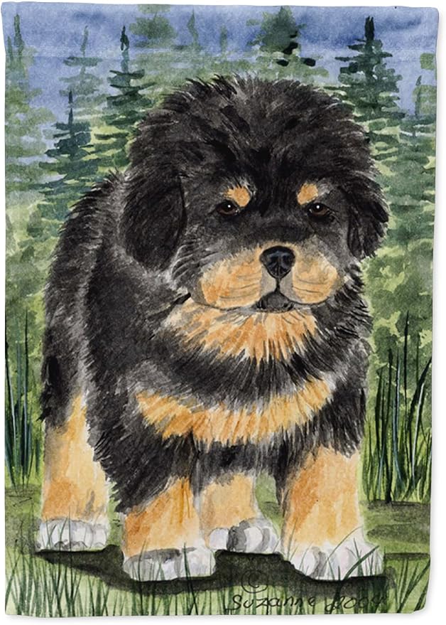 Caroline's Treasures SS8031GF Tibetan Mastiff Garden Flag Mailbox Flag Decorative Yard Flag Banner Outside Patio Artwork Yard Flower Beds, Garden Size, Multicolor