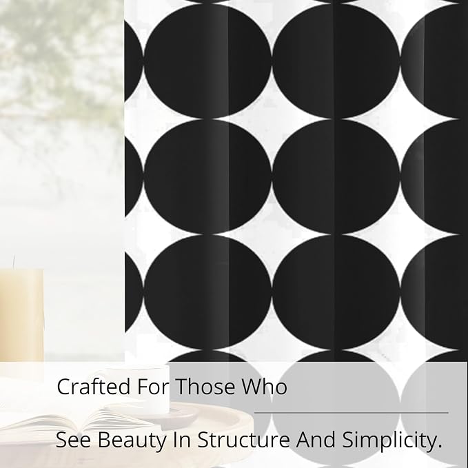 Black and White Polka Dot 100% Blackout Curtains for Bedroom Living Room – Modern Minimalist Dotted Pattern, Thermal Insulated, Noise Reducing, Grommet Drapes, Set of 2 Panels, Each W52xL63
