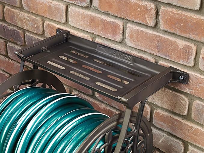 AMES 2398110 NeverLeak Decorative Wall Mount Hose Reel, Brown
