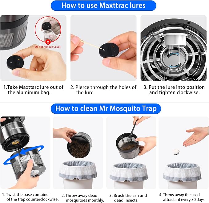Outdoor Mosquito Trap – Premium Stainless Steel Insect Killer with UV Light & Octenol Lure, Rainproof, Ultra-Quiet, 15,000-Hour Lamp Life, Safe for Family & Pets