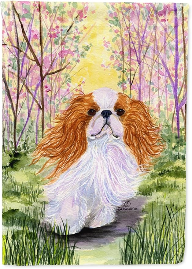 Caroline's Treasures SS8613GF English Toy Spaniel Garden Flag Mailbox Flag Decorative Yard Flag Banner Outside Patio Artwork Yard Flower Beds, Garden Size, Multicolor