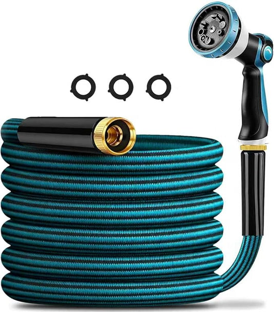 Heavy Duty Garden Hose 15FT， Kink Free, Abrasion & Puncture Resistant, Flexible PVC Hose for Lawn Care, Washing Cars