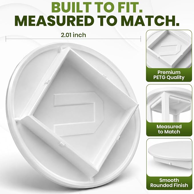 15-Pack Pod Caps Compatible with Gardyn Hydroponic System - White PETG Opaque Covers for Indoor Gardening - Custom Fit Light Blocking Lids