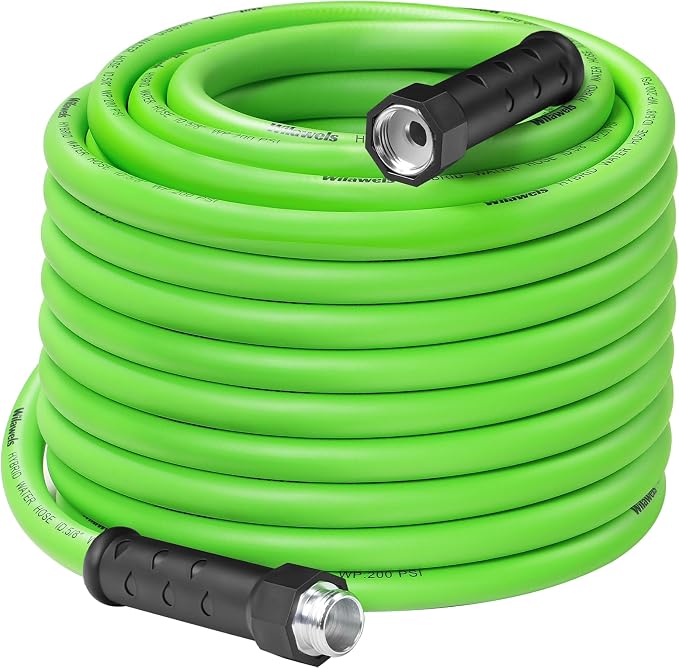 100 FT x 5/8″ Garden Hose, Heavy Duty Water Hose 100 FT with Swivel Handle, 200 PSI Working, 450 PSI Burst, Flexible Water Hose for All-Weather Outdoor Use, G100GH06