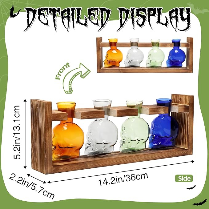 Plant Propagation Stations Halloween Skull Plant Terrarium Kit | Glass Vases Gift for Father Air Planter Home Office Decor