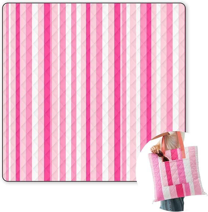 2 in 1 Tote Picnic Blanket Waterproof Outdoor Camping Mat,Large Capacity Beach Blanket 80''x80'' 7 Layers Easy to Foldable and Carry.