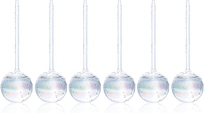 Clear Plant Watering Globes Set of 6 - Large Self Watering Globes for Indoor & Outdoor Plants - Automatic, Glass Watering Bulbs for Daily Use, Plant Watering Devices