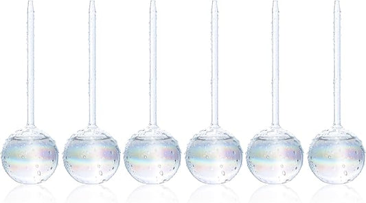 Clear Plant Watering Globes Set of 6 - Large Self Watering Globes for Indoor & Outdoor Plants - Automatic, Glass Watering Bulbs for Daily Use, Plant Watering Devices