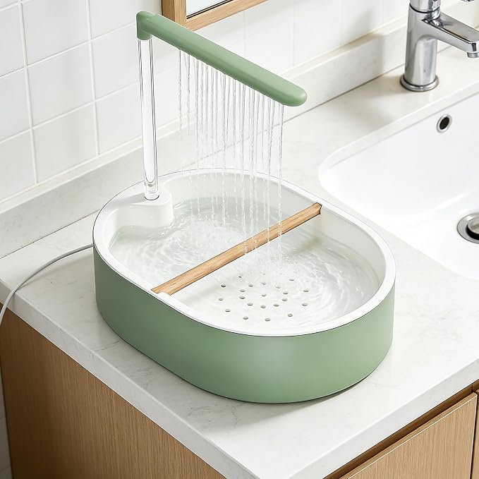 Automatic Bird Bath Circulating Water Large Parakeet Bathtub Bird Shower Fountain for Budgies, Cockatiels, Conures, Lovebirds, African Greys