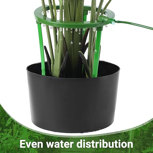 Tujoe 4 Sets Drip Irrigation Ring Water Ring 3 Leg Support Drip Emitter with 1/8 Inch Barbed Inlet Fitting Removable Stakes for Grow Media Irrigation System Rain Watering Tree Plants (12 Inch)