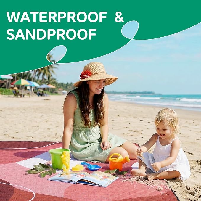 Waterproof Beach Blanket Picnic Outdoor Camping Mat Rug Women Christmas Xmas Birthday Gift Ideas Bonus Mother Day Mom Mama Mother Day Daughter Son Law Unique Who Have Everything Good Cool Busy Useful