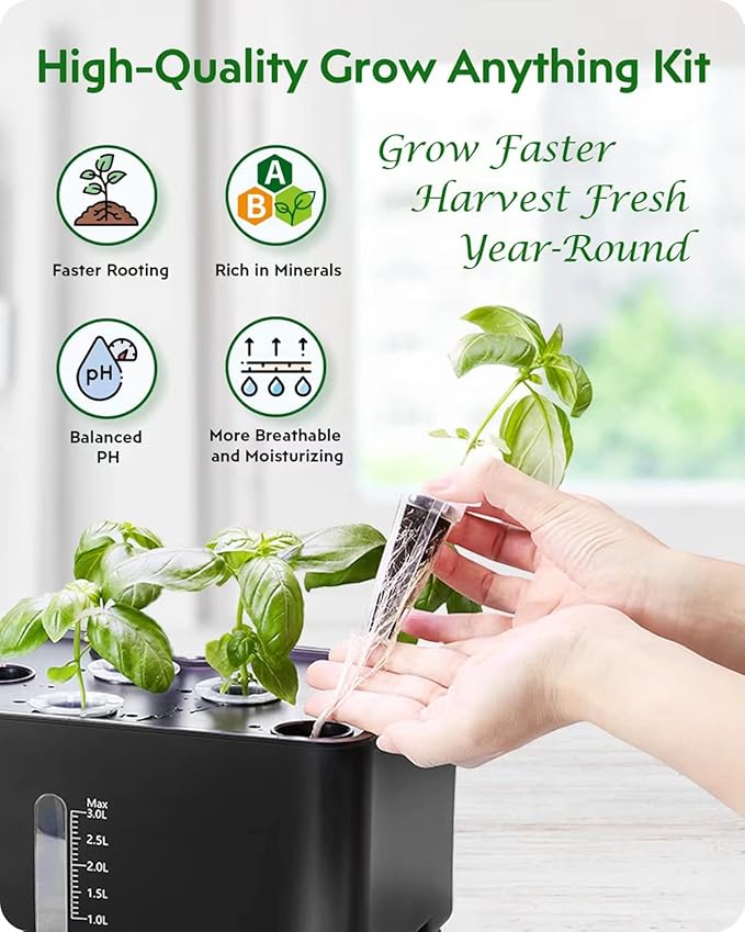 GARDENCUBE 166pcs Hydroponic Pods Kit: Compatible with Aerogarden Grow Anything Herb Kits - Includes Grow Sponges Grow Baskets Grow Domes Labels A&B Plant Food - Hydroponics Supplies for Most Brand