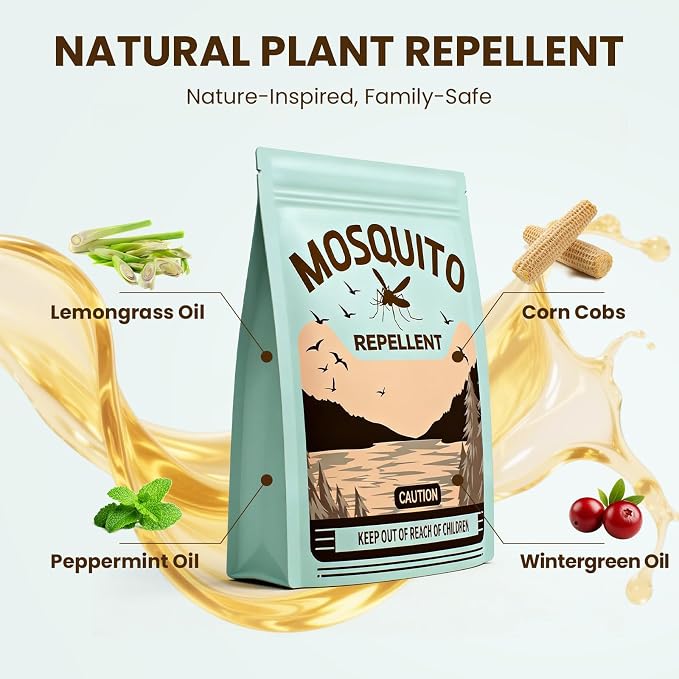 Mosquito Repellent 18 Pouches for Patio & Outdoor, Natural Mosquito Repellent for Yard, Indoor Mosquito Control for Room & Bedroom, Keep Mosquito Away for Camping, RV, and Home