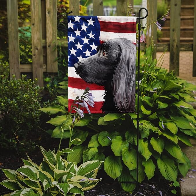 Caroline's Treasures CK6623GF Large Munsterlander Dog American Flag Garden Flag Mailbox Flag Decorative Yard Flag Banner Outside Patio Artwork Yard Flower Beds, Garden Size, Multicolor