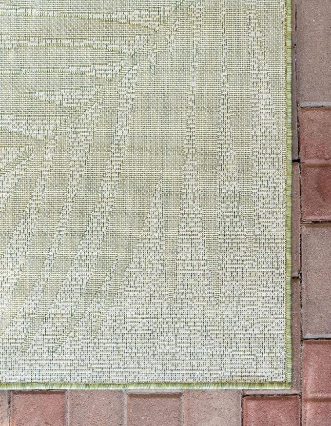 Unique Loom Outdoor Botanical Collection Area Rug - Palm (4' 1" x 6' 1" Rectangle, Green/ Ivory)