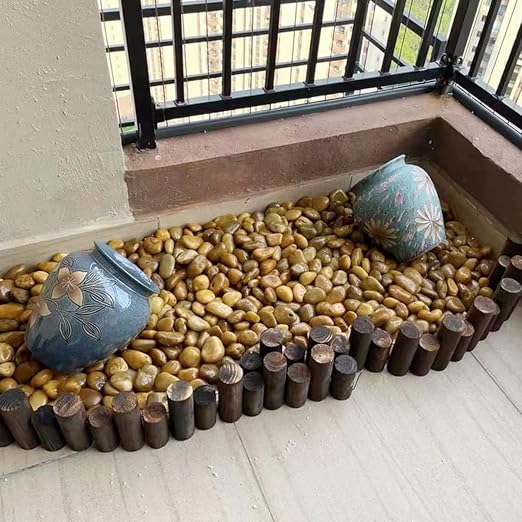 YISZM Rocks for Plant 5lbs, Yellow River Rocks 2-3 Inch Natural Pebbles for Indoor Plants, High Polished Decorative Stones Vase Filler Fish Tank Aquariums Landscaping Garden