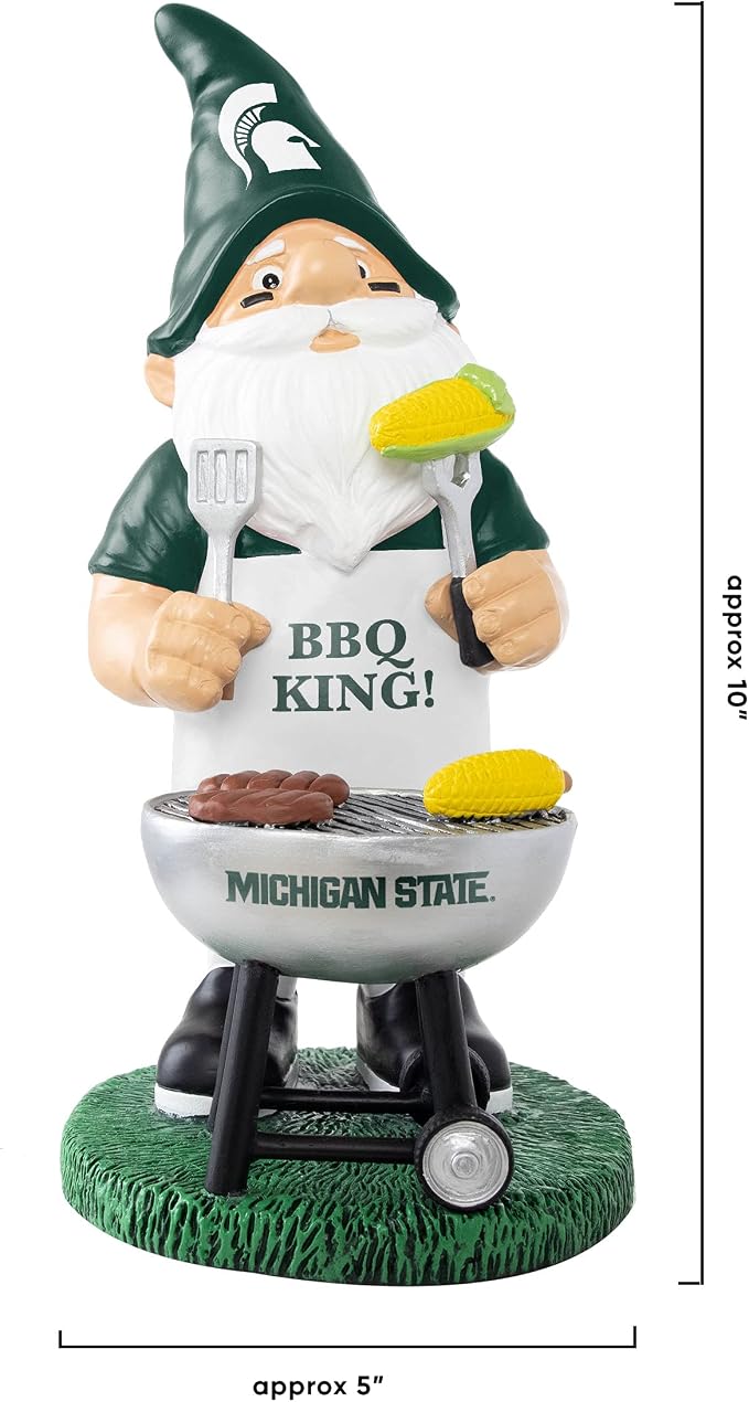 FOCO NCAA Unisex-Adult NCAA College Team Logo Grill Garden Statue Outdoor Gnome 10"