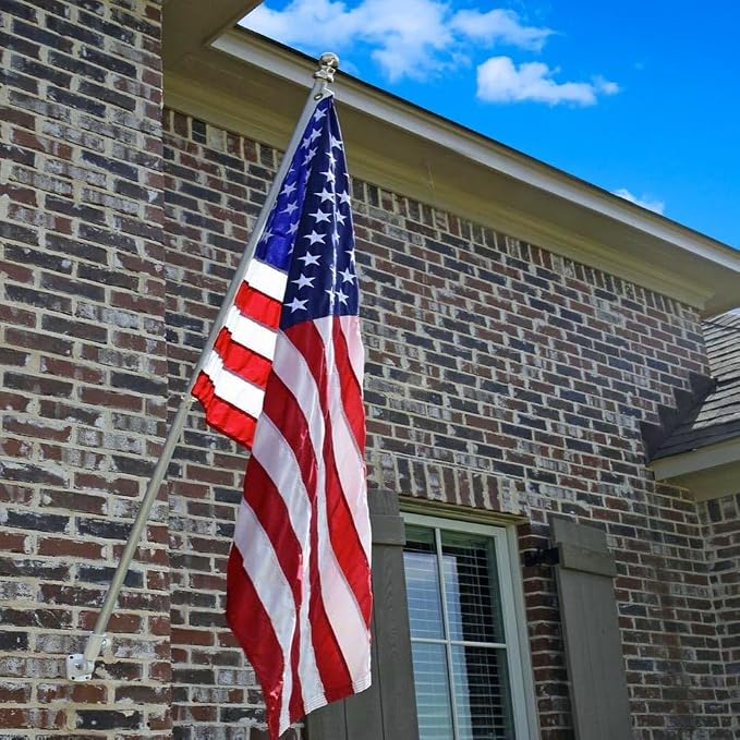 MTB Garden 7ft Stainless Steel Flag Pole and Holder, 1 inch Flag Pole for Outside House Porch Flagpole Mount
