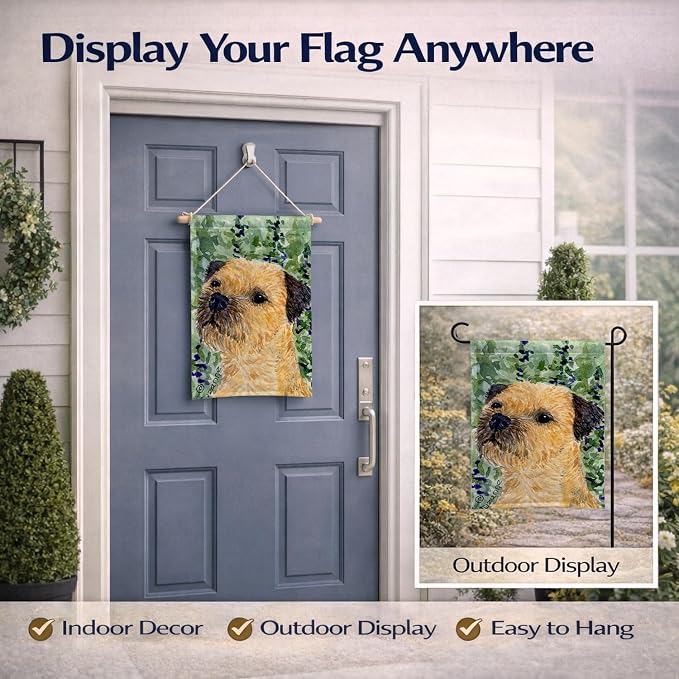 Caroline's Treasures SS8801GF Border Terrier Garden Flag Mailbox Flag Decorative Yard Flag Banner Outside Patio Artwork Yard Flower Beds, Garden Size, Multicolor