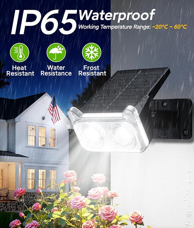 LETMY Solar Lights Outdoor Waterproof IP65, 4 Pack Solar Spot Lights Outdoor With 14 Big LEDs, 2-in-1 Wall Lights & 2 Modes Solar Powered Landscape Spotlights for Garage Pathway Yard Decor Garden Gift