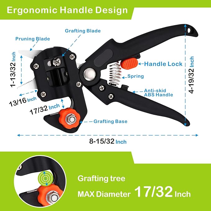 Garden Grafting Tool Kit for Fruit Trees, Includes Grafting Knife, Grafting Tape, Plant Twist Ties for Propagation